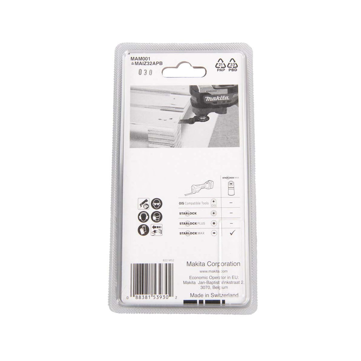  Makita B-66400 Lames Scie Plongeante BIM STARLOCK MAX Pour Bois Et Métal MAM001 (32x80mm)