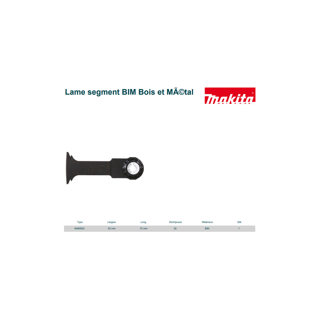  Makita B-66416 Lames Scie Plongeante BIM STARLOCK MAX Pour Bois Et Métal MAM002 (52x70mm)