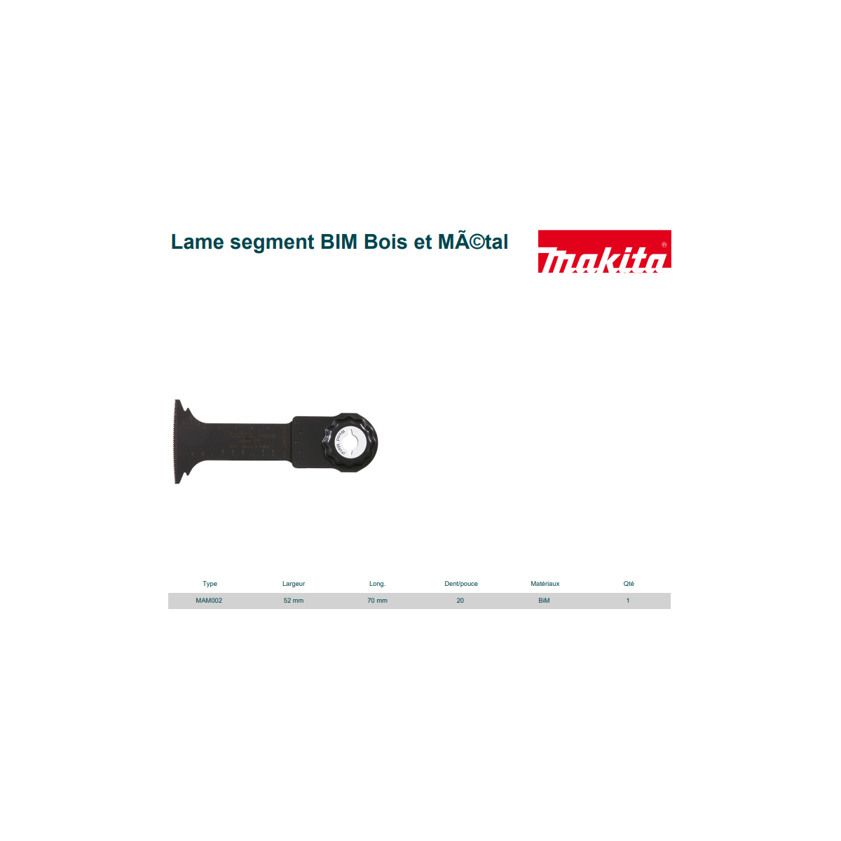  Makita B-66416 Lames Scie Plongeante BIM STARLOCK MAX Pour Bois Et Métal MAM002 (52x70mm)
