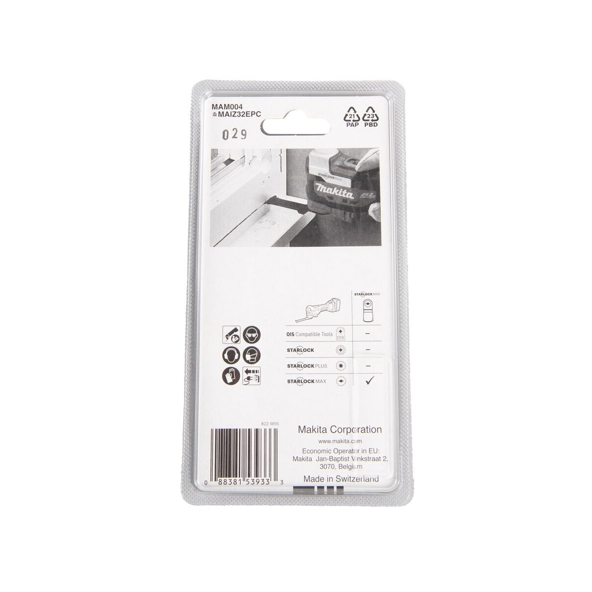  Makita B-66438 Lames Scie Plongeante HCS STARLOCK MAX Pour Bois Coupe Précision MAM004 (32x80mm)