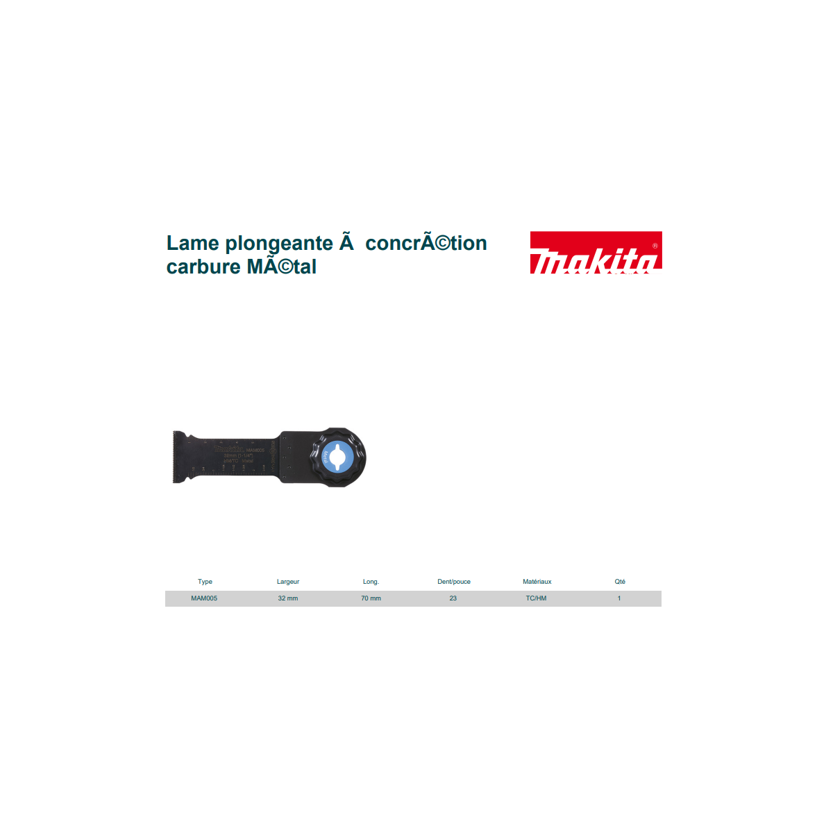  Makita B-66444 Lames Scie Plongeante TC/HM Carbure STARLOCK MAX Pour Métal (32x70mm)
