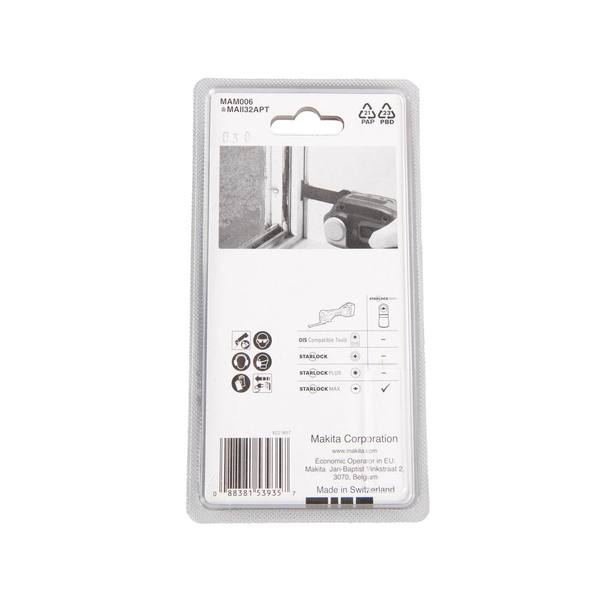  Makita B-66450 Lame Scie Plongeante TC/HM Carbure STARLOCK MAX (32x70mm)