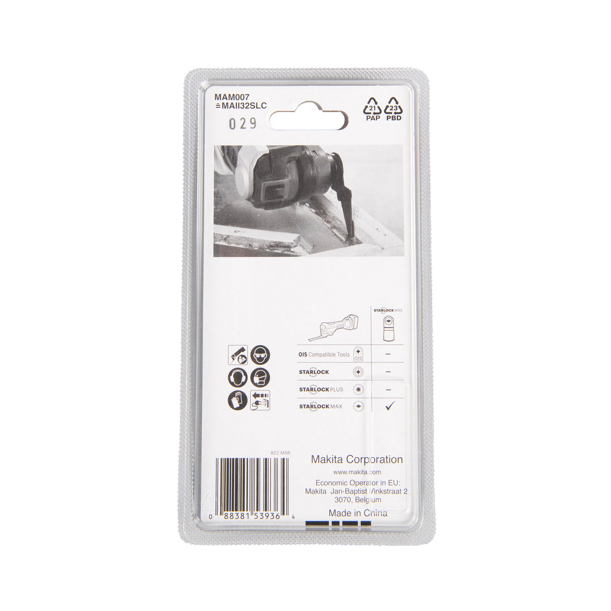  Makita B-66466 Lame De Dejointage STARLOCK MAX HCS Multi-Matière Type MAM007 (32x70mm)
