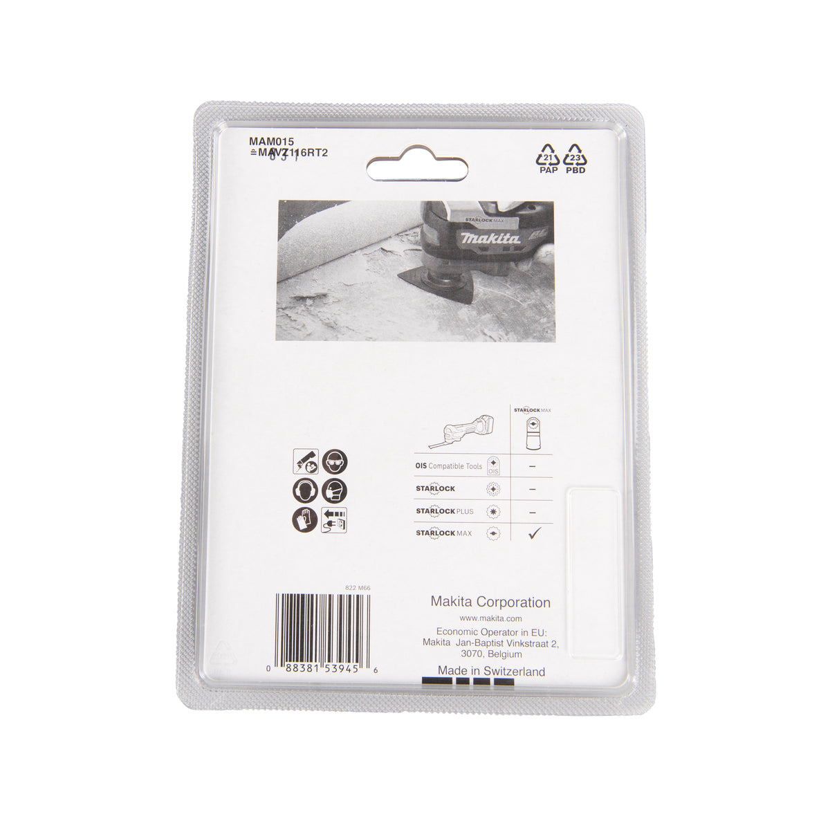  Makita B-66553 Plateau De Ponçage Carbure Starlock Max (116mm- 20g)