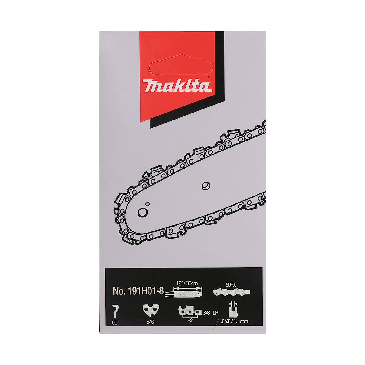  Makita Chaîne Pour Tronçonneuse 30cm 3/8" 1.1mm 46Dents (191H01-8)