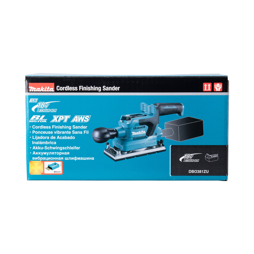  Makita DBO381ZU Ponceuse Vibrante 18V 93x185mm Avec AWS (Produit Seul)