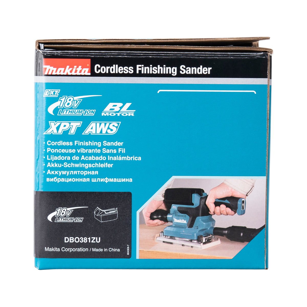  Makita DBO381ZU Ponceuse Vibrante 18V 93x185mm Avec AWS (Produit Seul)