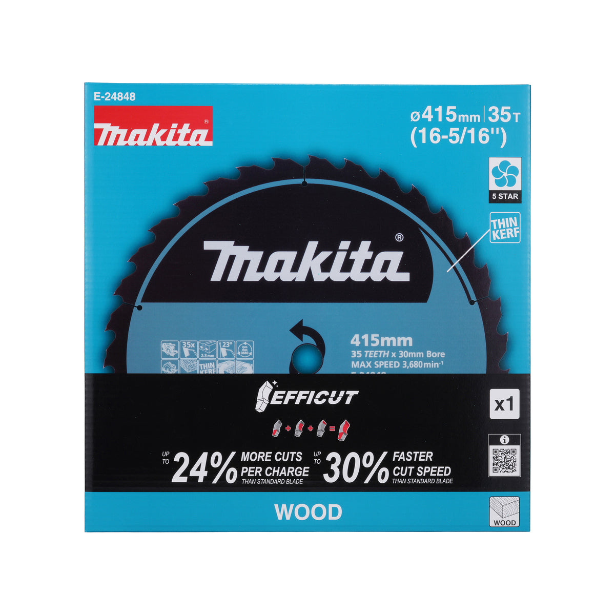  Makita E-24848 Lame Efficut Pour Scie Circulaire ø415 X 30 X 35Dts Pour Le Bois
