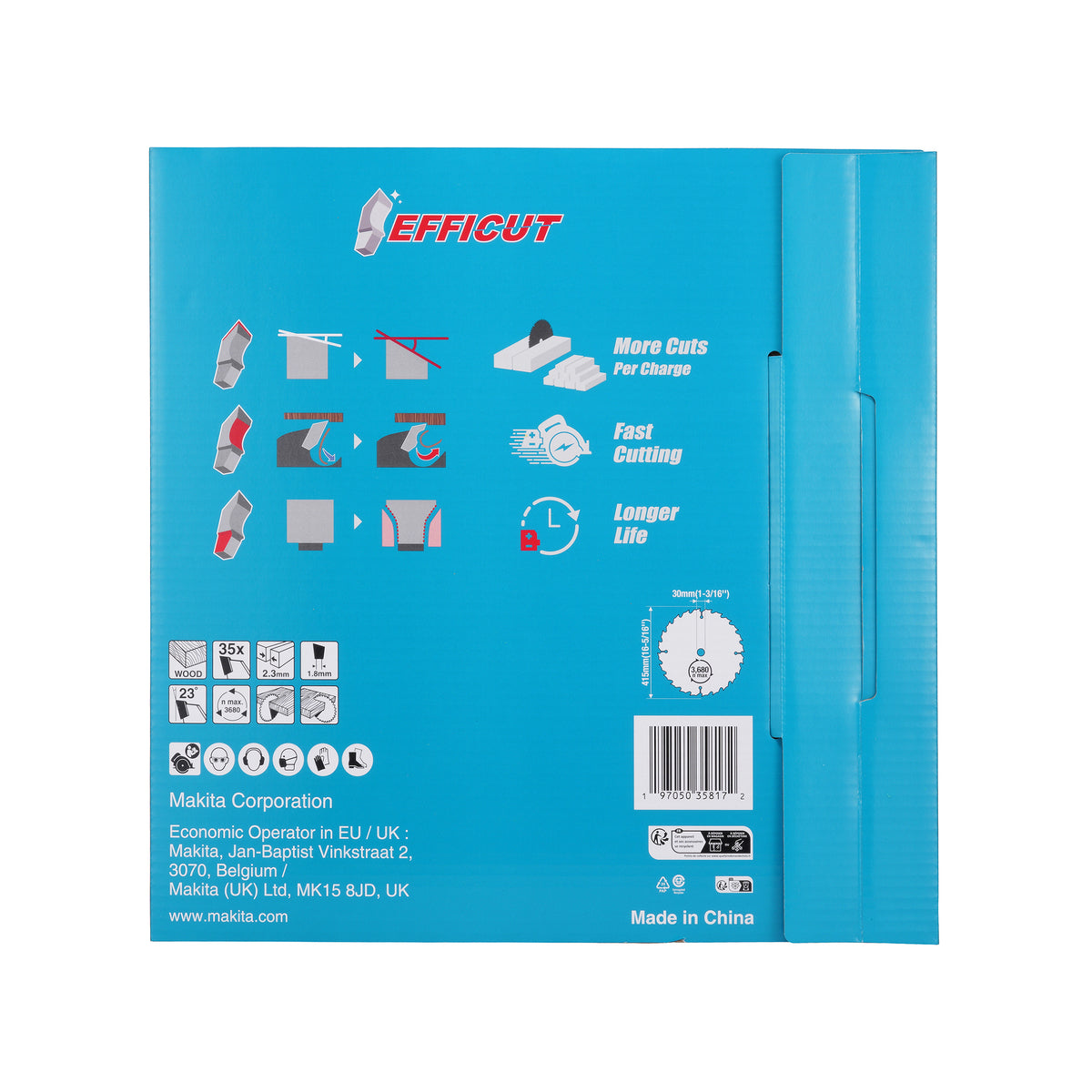  Makita E-24848 Lame Efficut Pour Scie Circulaire ø415 X 30 X 35Dts Pour Le Bois