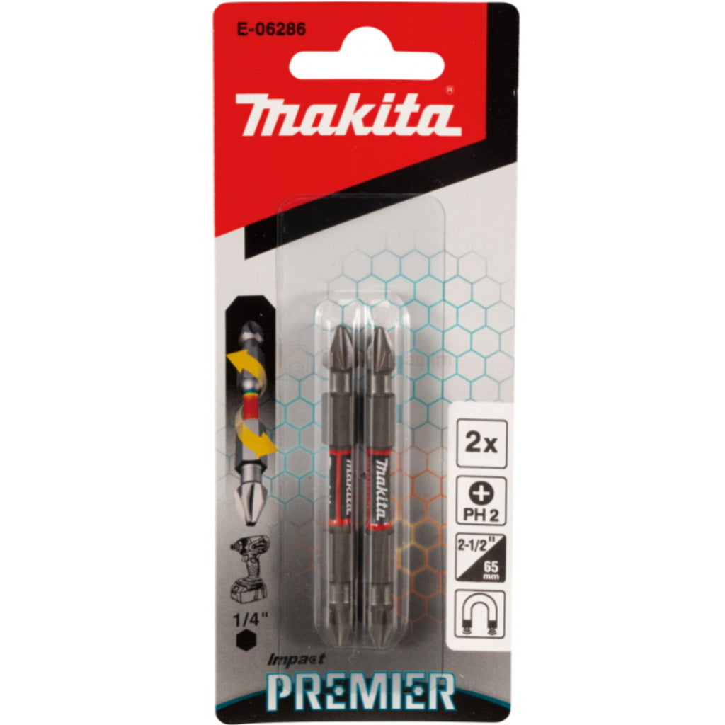  Makita Embout De Vissage Double PH2 65mm Impact Premier E-06286