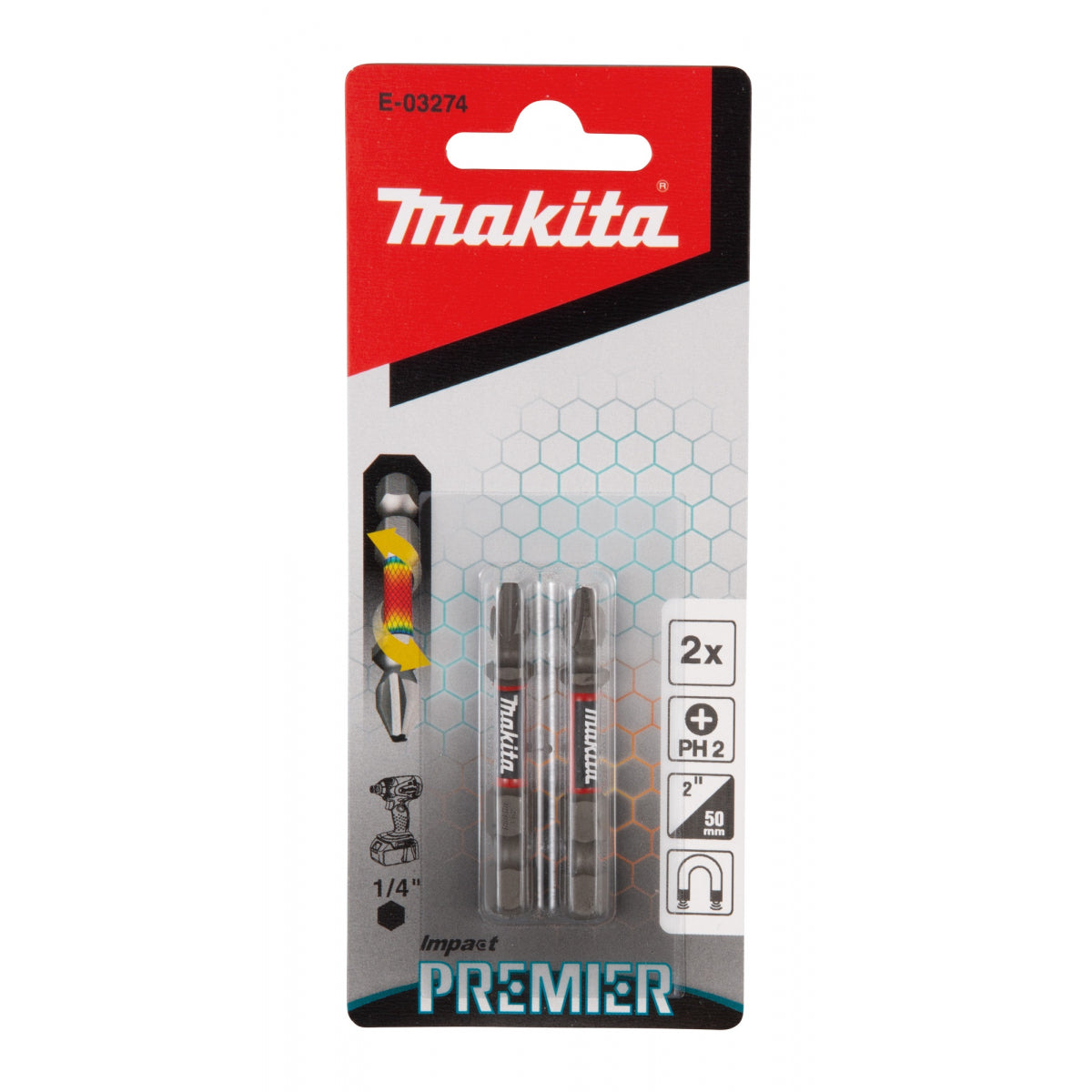  Makita Embouts De Vissage PH2 50mm Impact Premier E-03274