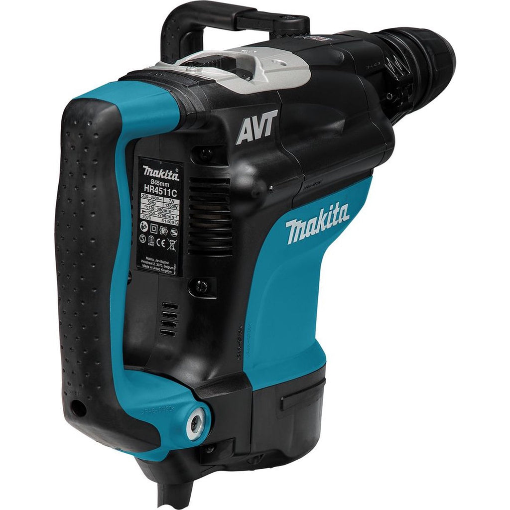  Makita HR4511C Perforateur, Burineur SDS-Max 1350W 9.4J AVT Avec Coffret De Transport