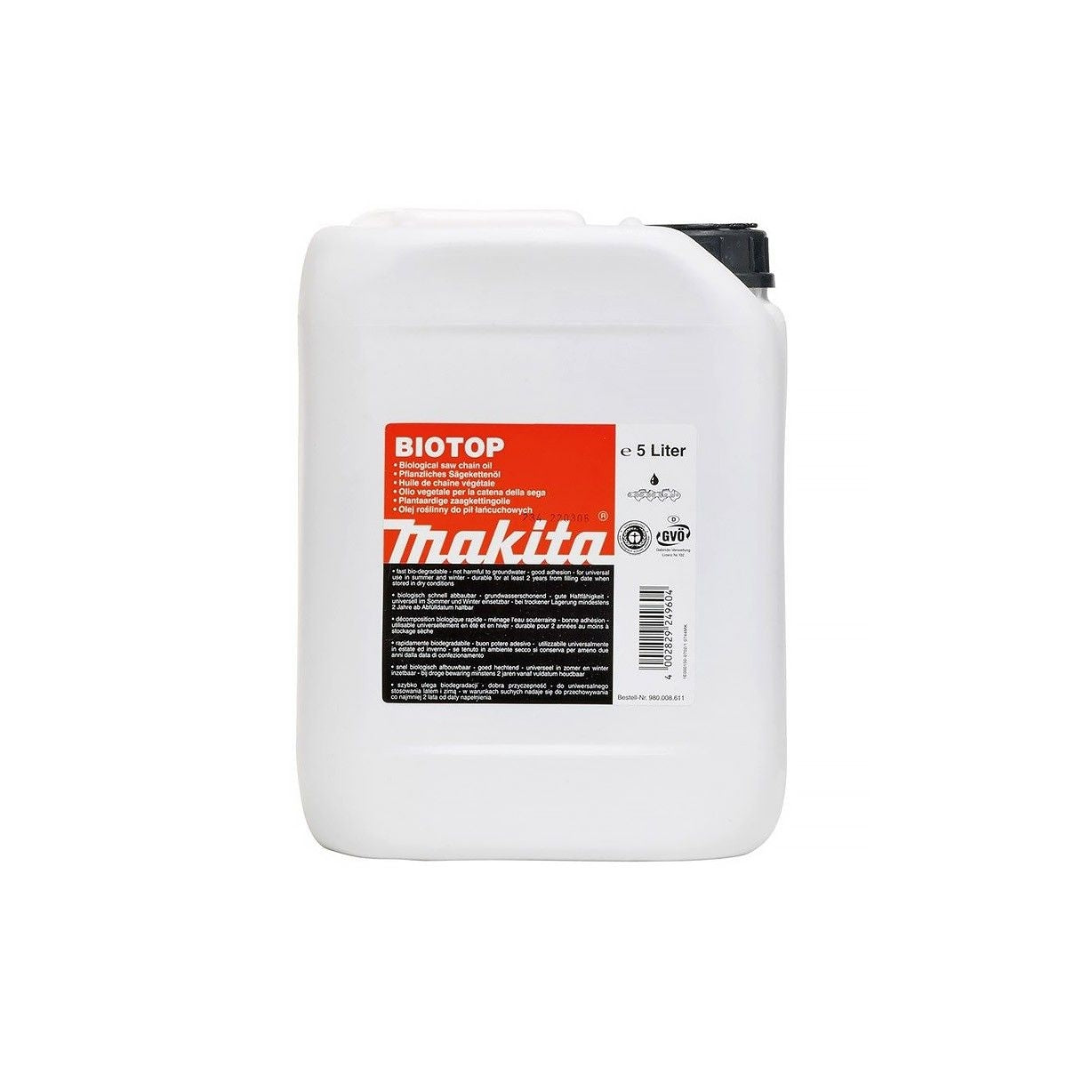  Makita Huile Pour Chaîne De Tronçonneuse Biodégradable 5 Litres (980008611 - 1910U1-7)