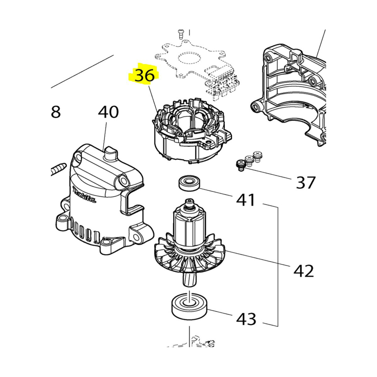  Makita Inducteur Pour Outis Sans Fil DUH501, DUH601, DUH751, DUN500W, DUN600L (629352-6)