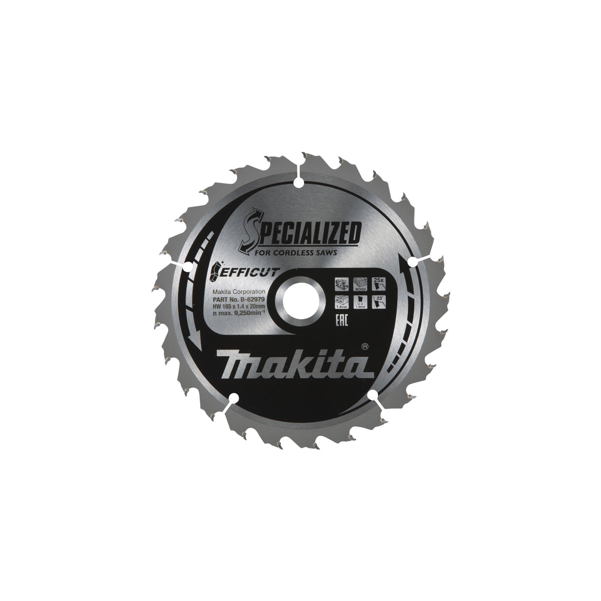  Makita Lame De Scie Circulaire ø165mm 25dts "EFFICUT" B-62985