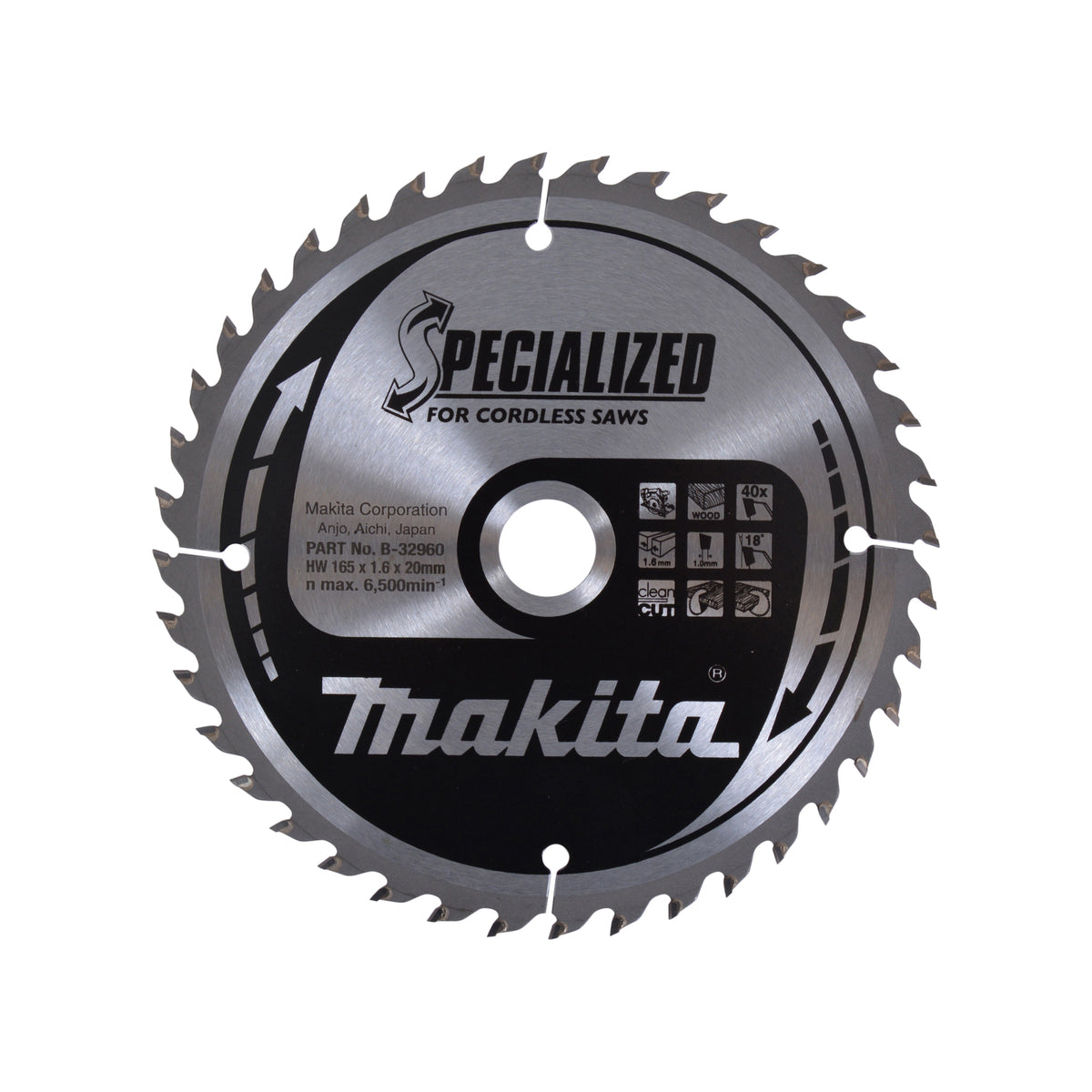  Makita Lame De Scie Circulaire Bois ø165mm 40dts B-32960