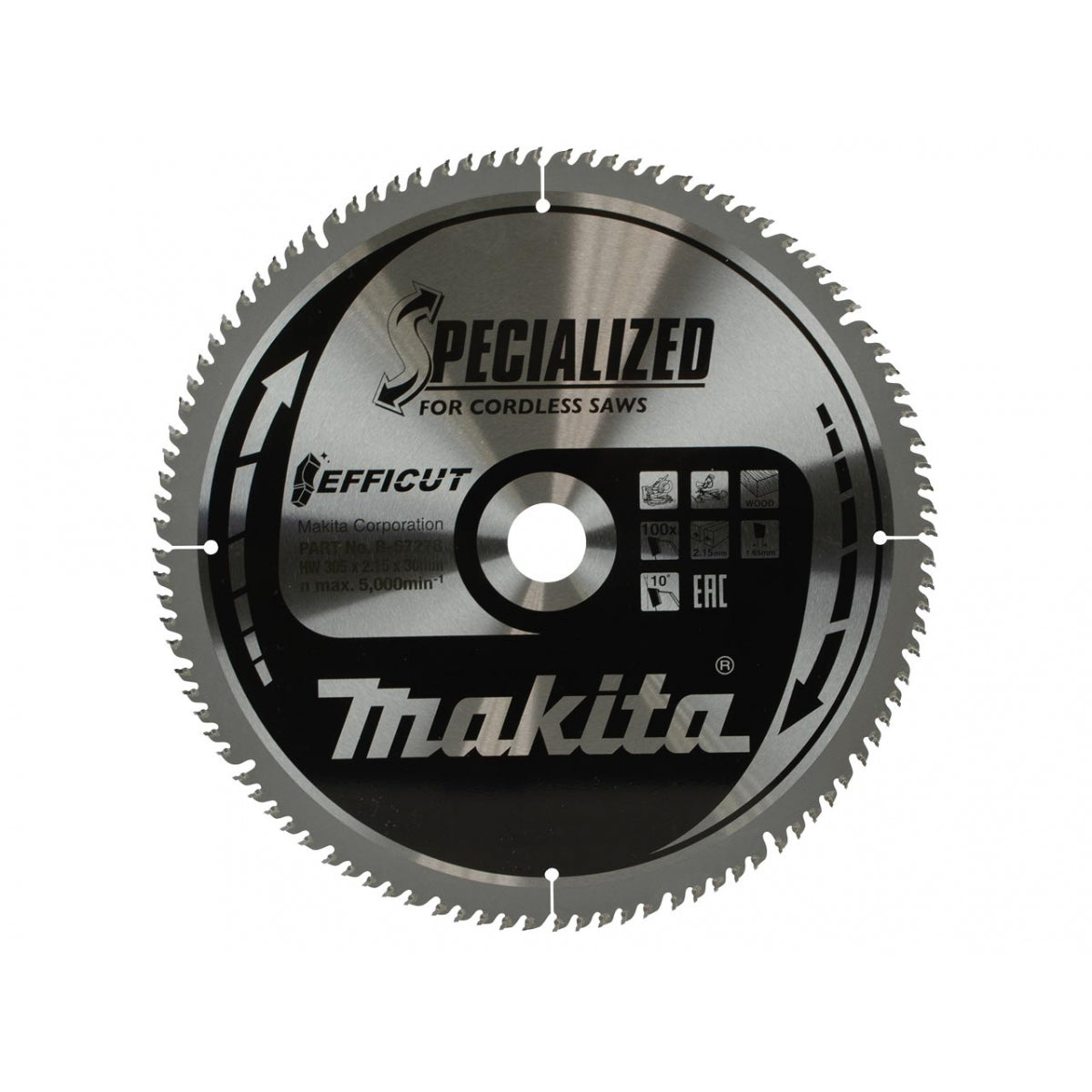  Makita Lames Bois ø305x30 100 Dts Carbure "Efficut" B-67278