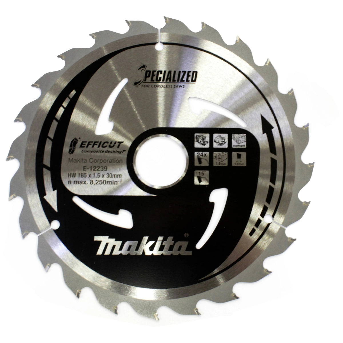  Makita Lames De Scie Circulaire Bois Composite ø185mm 24Dts "Efficut" (E-12239)