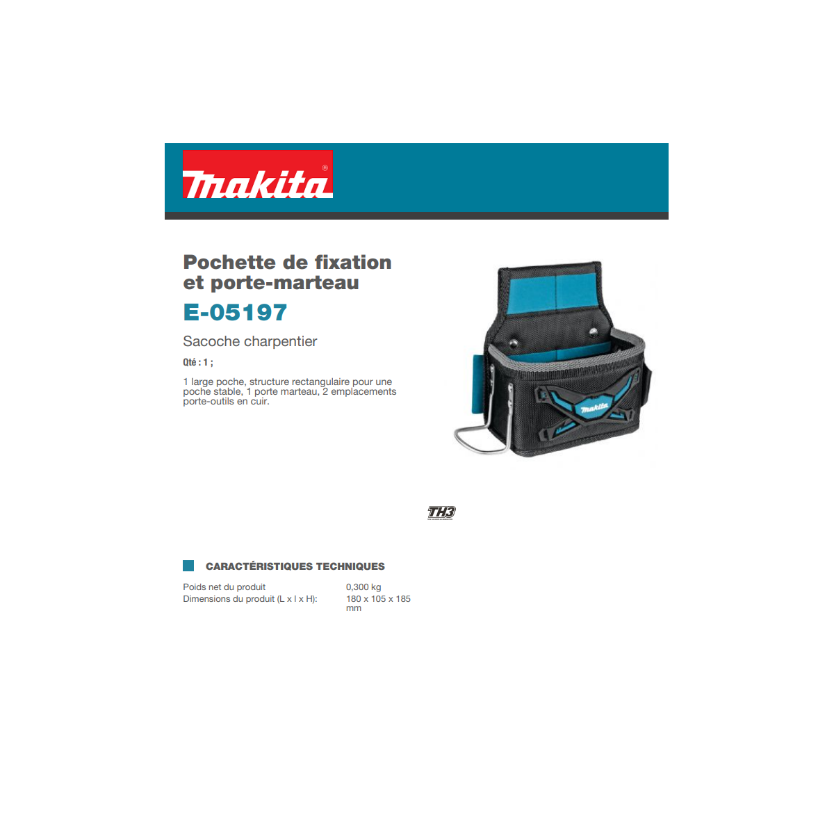  Makita Sacoche De Charpentier E-05197