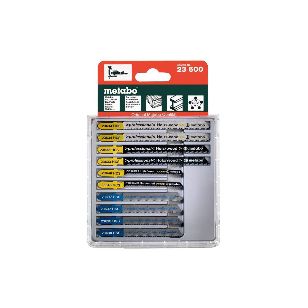  Metabo Assortiment De 10 Lames De Scie Sauteuse Bois Et Métal (623600000)