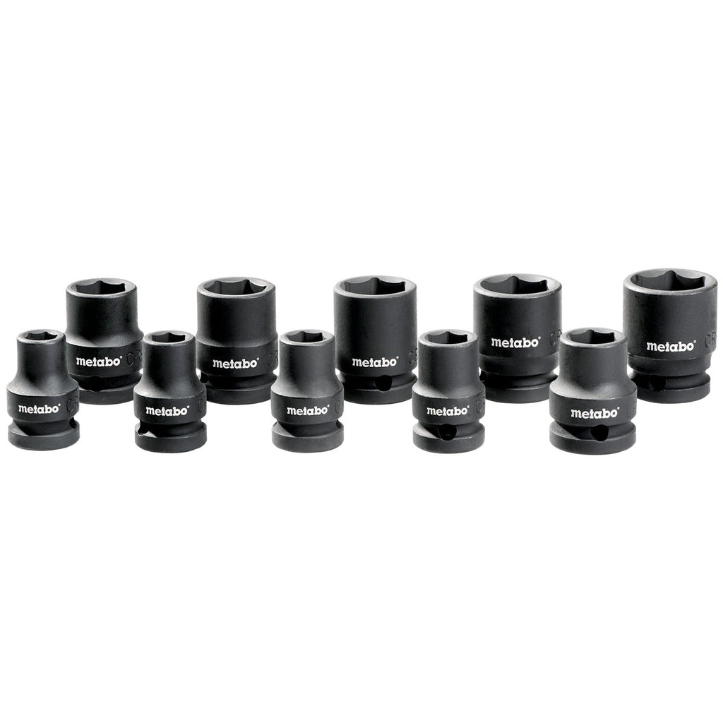  Metabo Jeu De 10 Douilles 1/2" Pour Boulonneuse à Chocs (628831000)