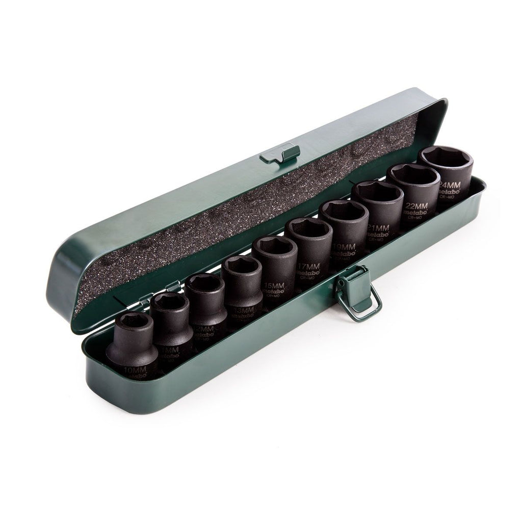  Metabo Jeu De 10 Douilles 1/2" Pour Boulonneuse à Chocs (628831000)