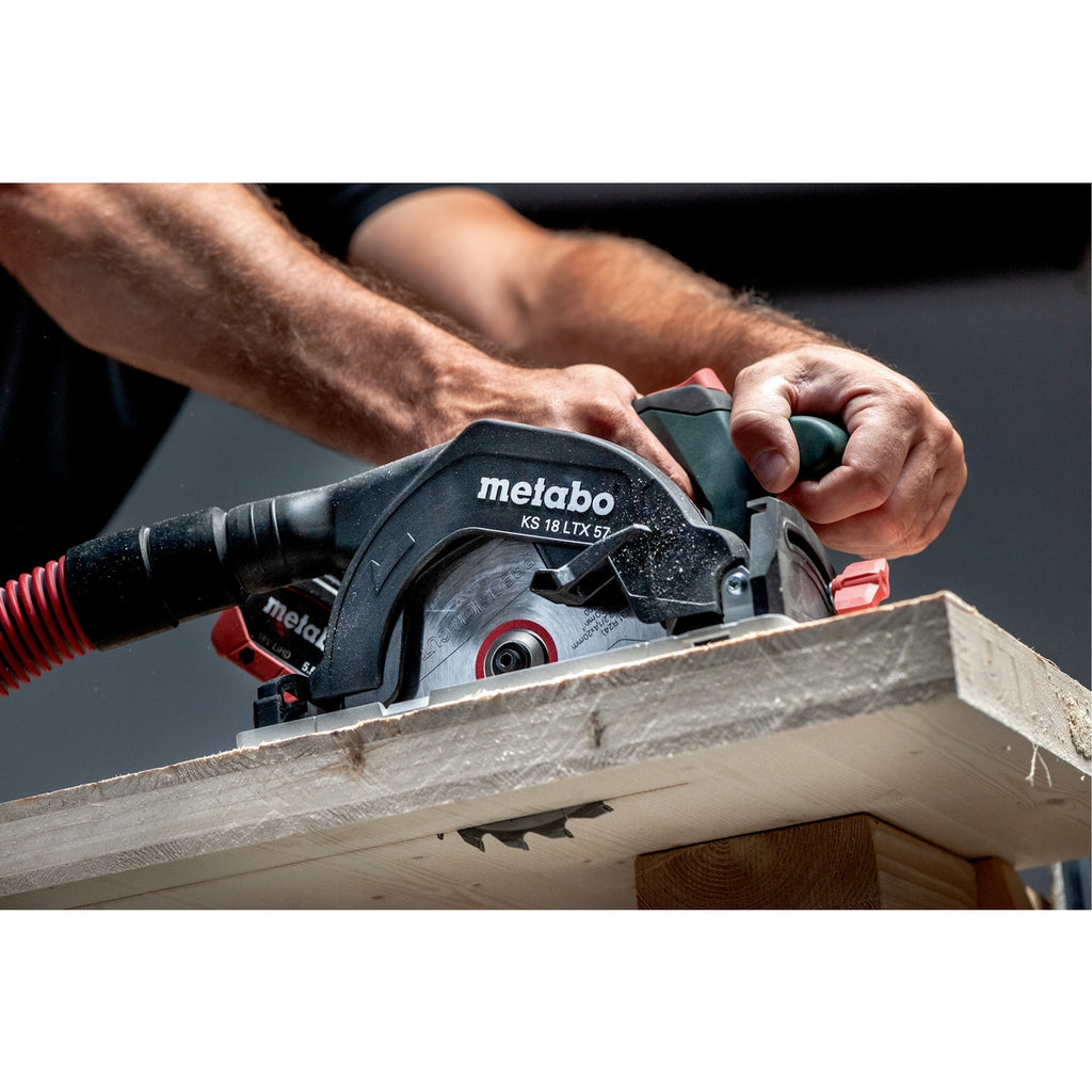  Metabo KS 18 LTX 57 Scie Circulaire 18V ø165mm 2X5.2AH LI-POWER Avec Coffret MetaBOX (601857700)