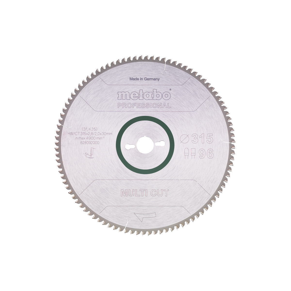  Metabo Lame De Scie Circulaire Bois ø315x30 96Dts (628092000)