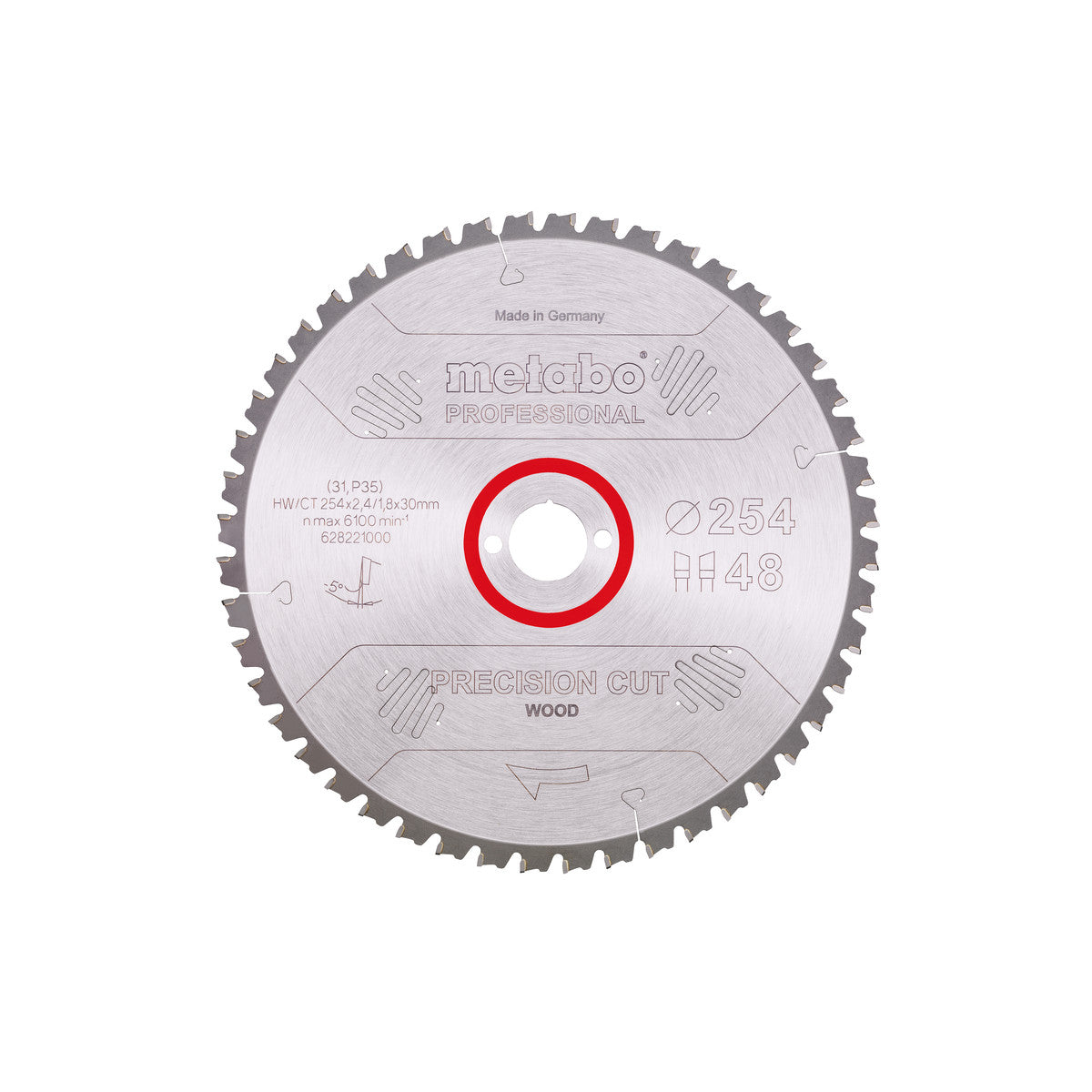  Metabo Lame De Scie Circulaire ø254x30x2.4 48Dts Bois Precision Cut Professional (628221000)