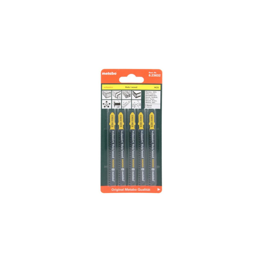  Metabo Lot De 5 Lames De Scie Sauteuse 74mm Pour Le Bois (623632000)