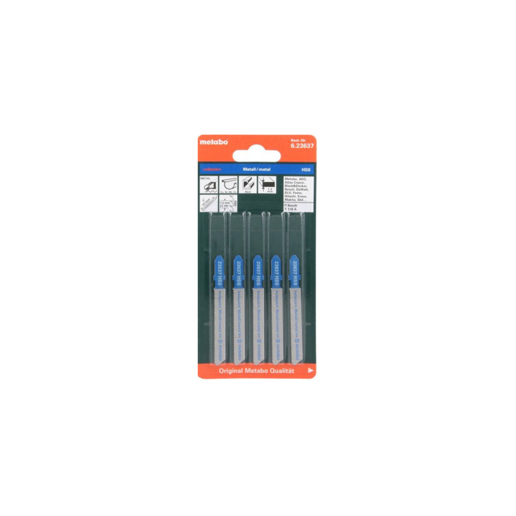  Metabo Lot De 5 Lames De Scie Sauteuse 74mm Pour Le Métal (623637000)