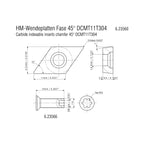  Metabo Plaquette Carbure Réversible HM Chanfrein 45° Jeu De 10 Pièces (623560000)