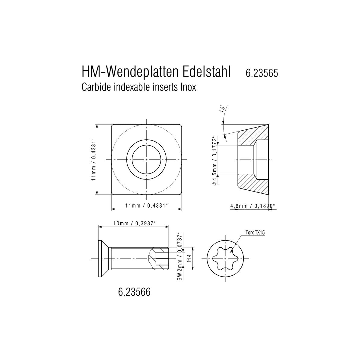  Metabo Plaquette Carbure Réversible Pour L'aluminium Jeu De 10 Pièces (623559000)