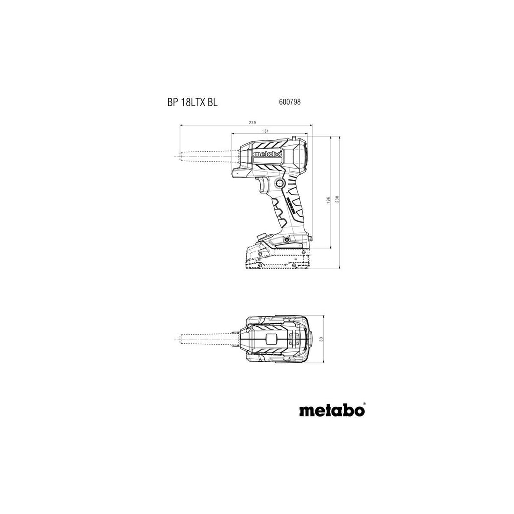  Metabo Soufflette Sans Fil BP 18 LTX BL 18V Brushless (600798850)
