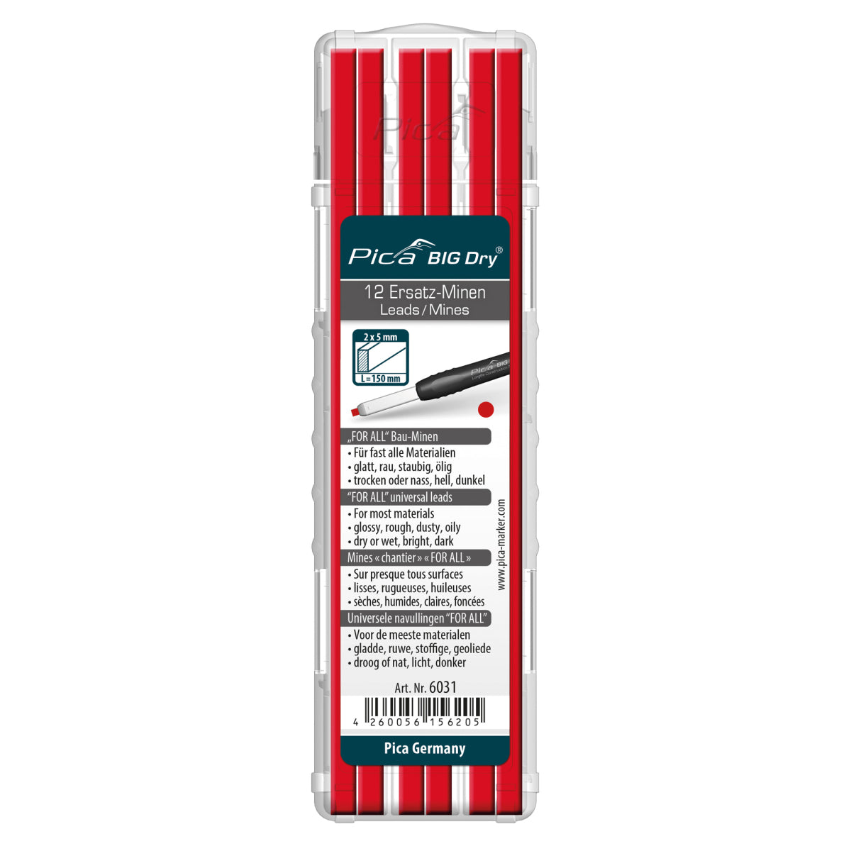  Pica BIG Dry Mines Blanche & Rouge De Rechange « FOR ALL » 6031