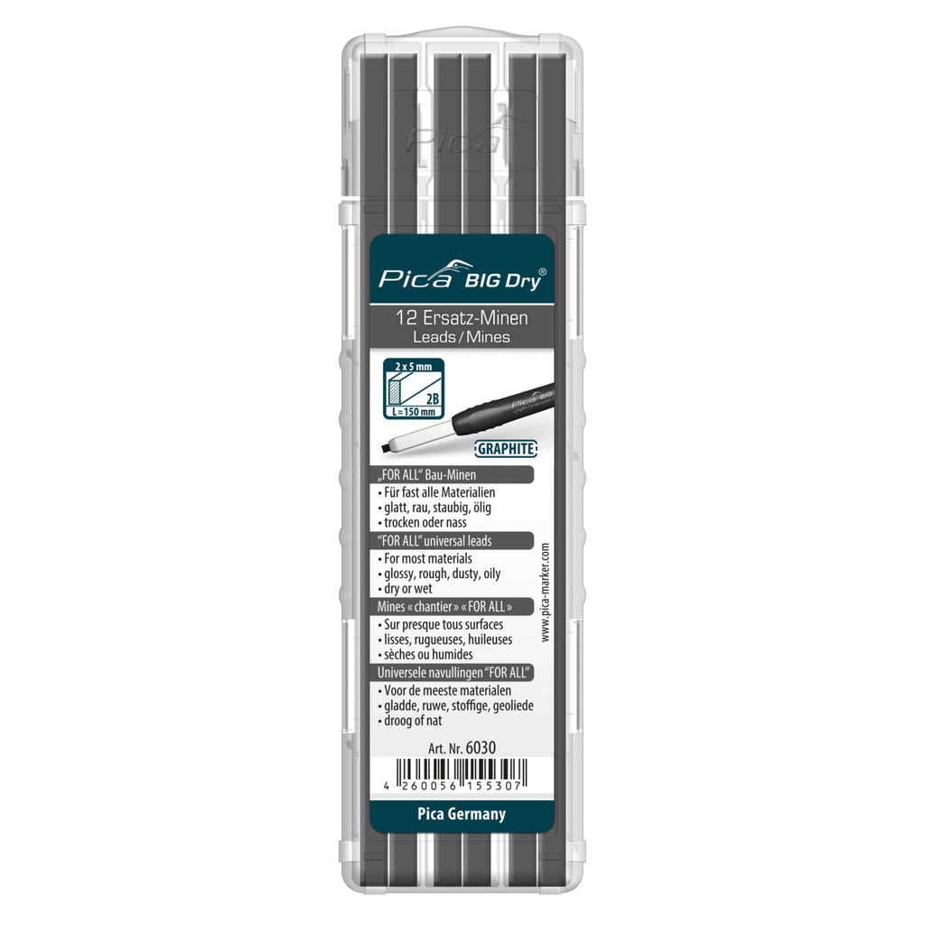  Pica BIG Dry Mines Graphite 2B De Rechange « FOR ALL » 6030