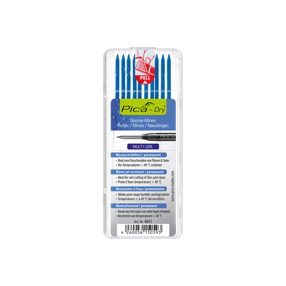  Pica DRY 10 Mines De Rechange Bleu Polyvalente & Résistantes à L'eau 4041