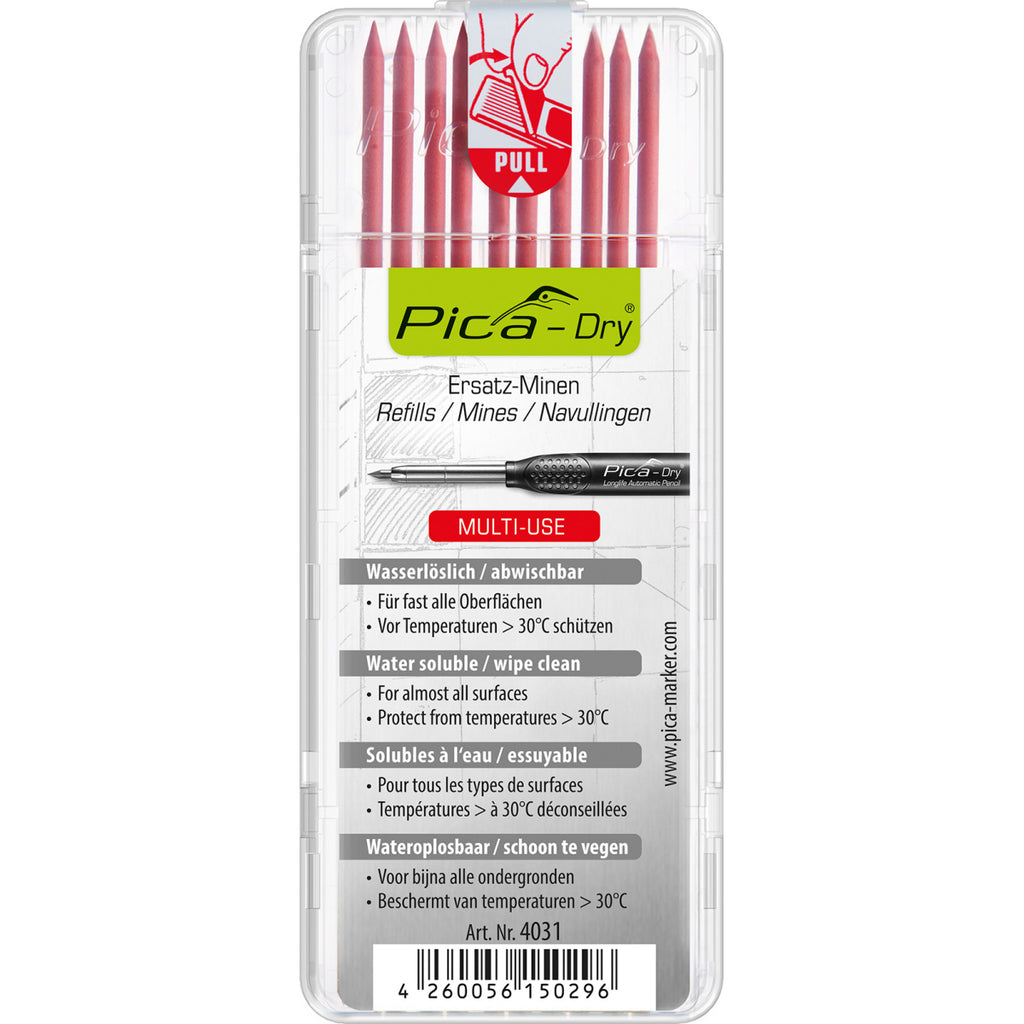  Pica DRY Mines De Rechange Graphite Rouge Multi-usage 4031