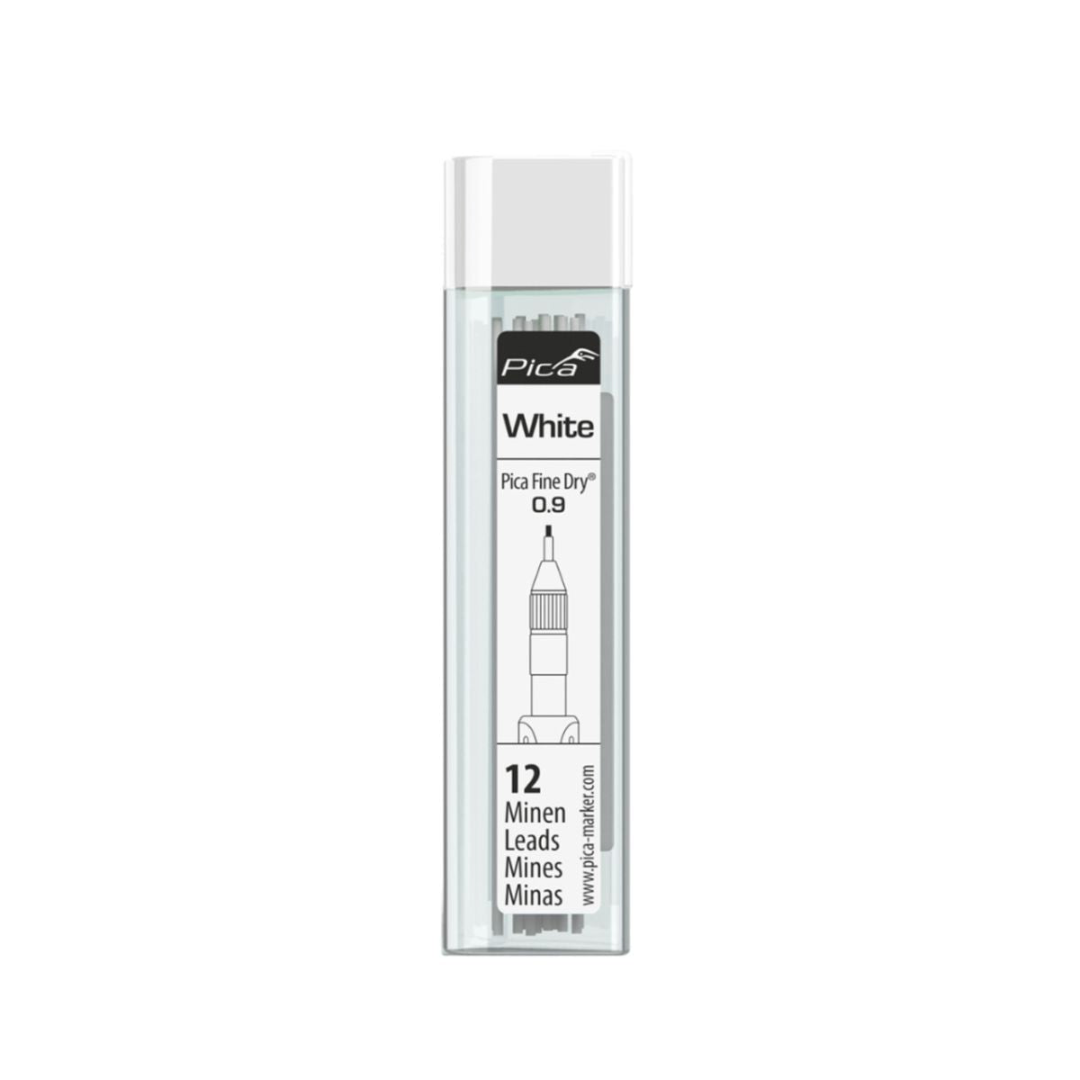  Pica Fine Dry Mines Graphite Blanche 0.9mm De Précision 7032
