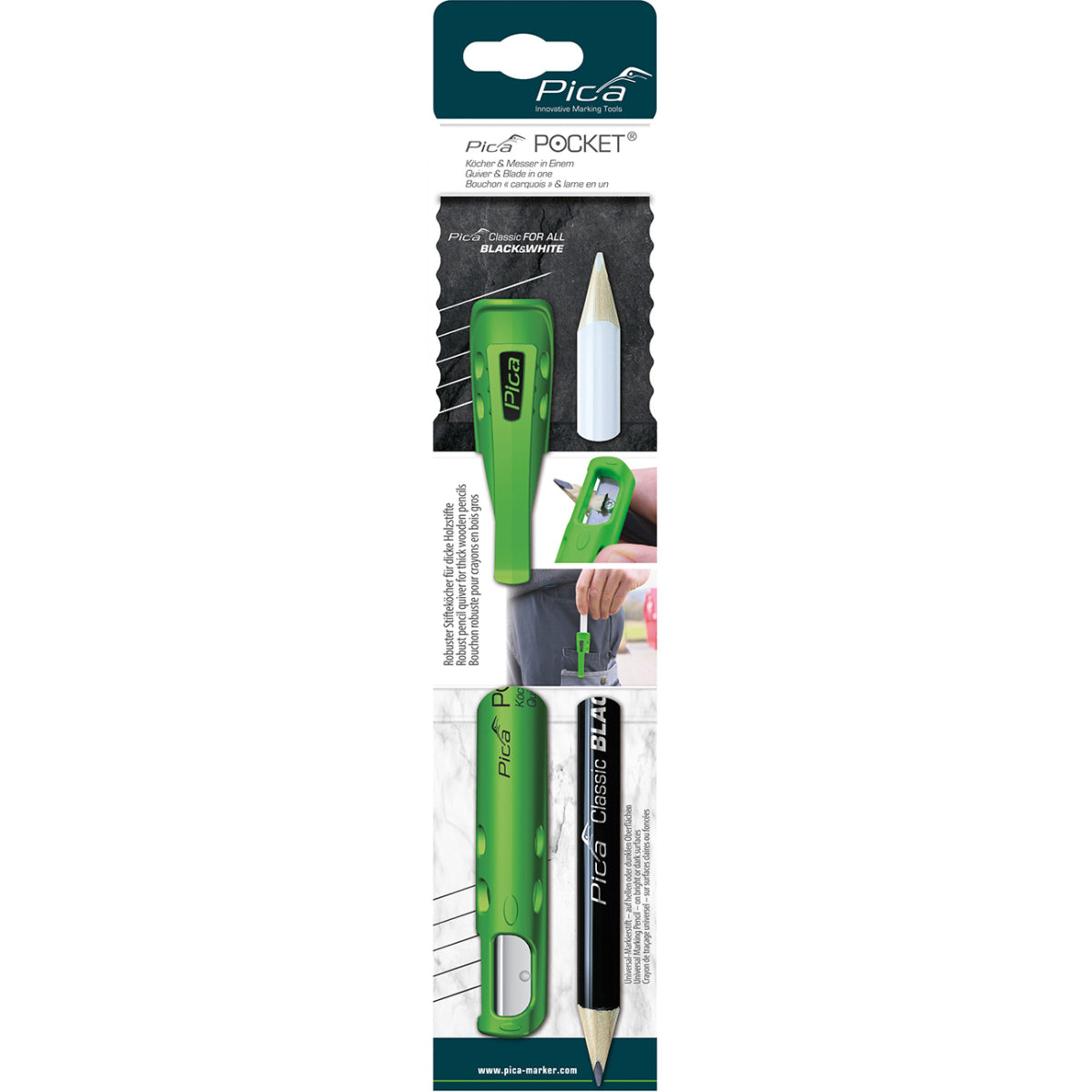  Pica Pocket Black & White Crayon 546 Avec Carquois 505 (505/03)