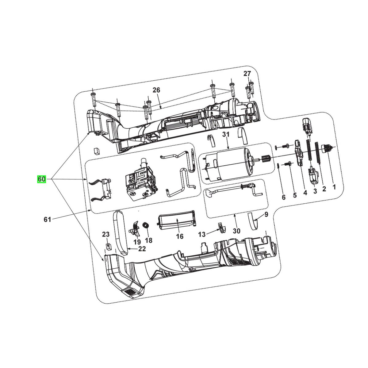  Ryobi Kit Interrupteur RMT1801M Et RMT1801L (5131040072)