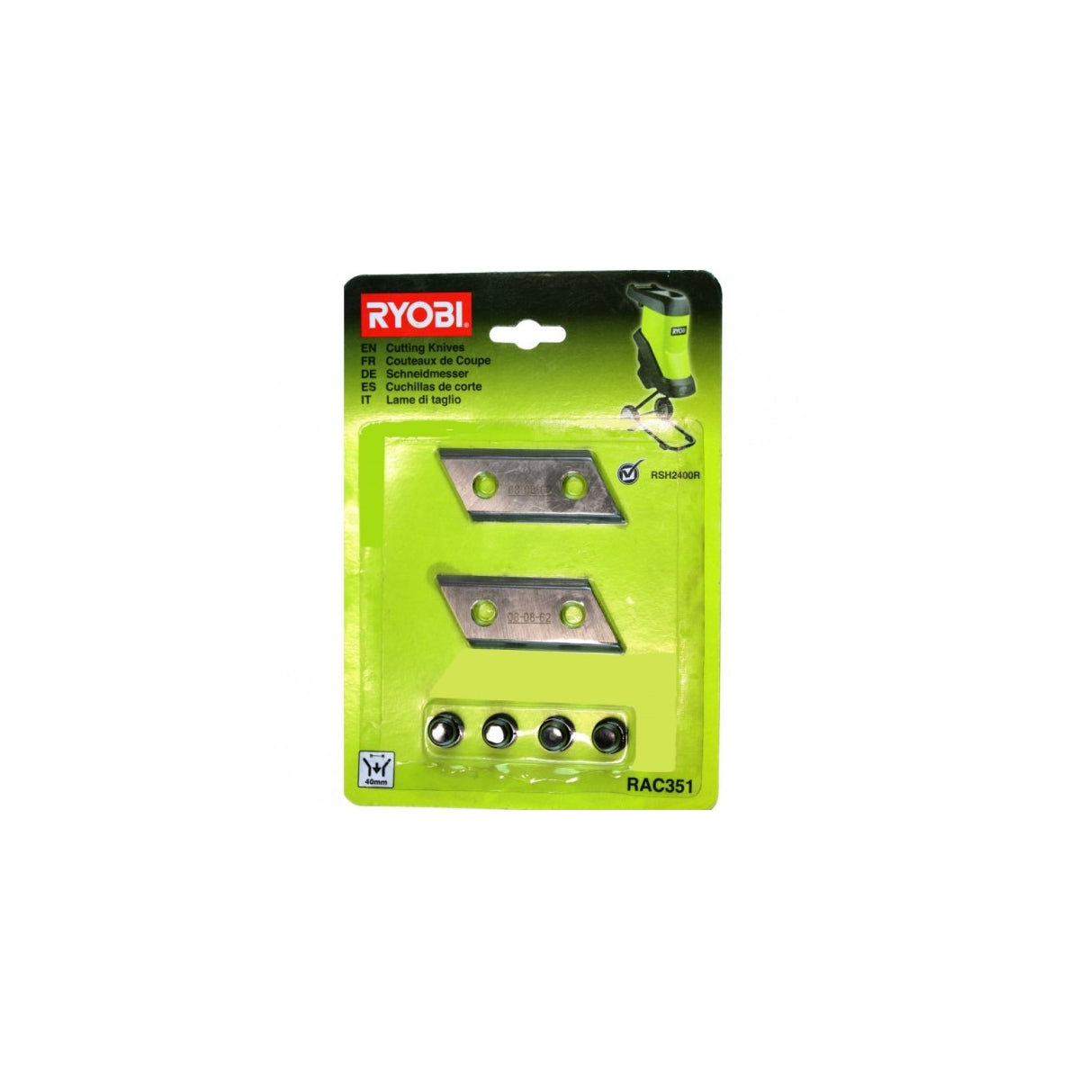  Ryobi RAC351 Jeu De Lames Broyeur RSH2400R & RSH2545B (5132002646)