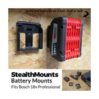  StealthMounts Supports De Batterie Bosch 18v 6-pack NOIR BM-BO18-6