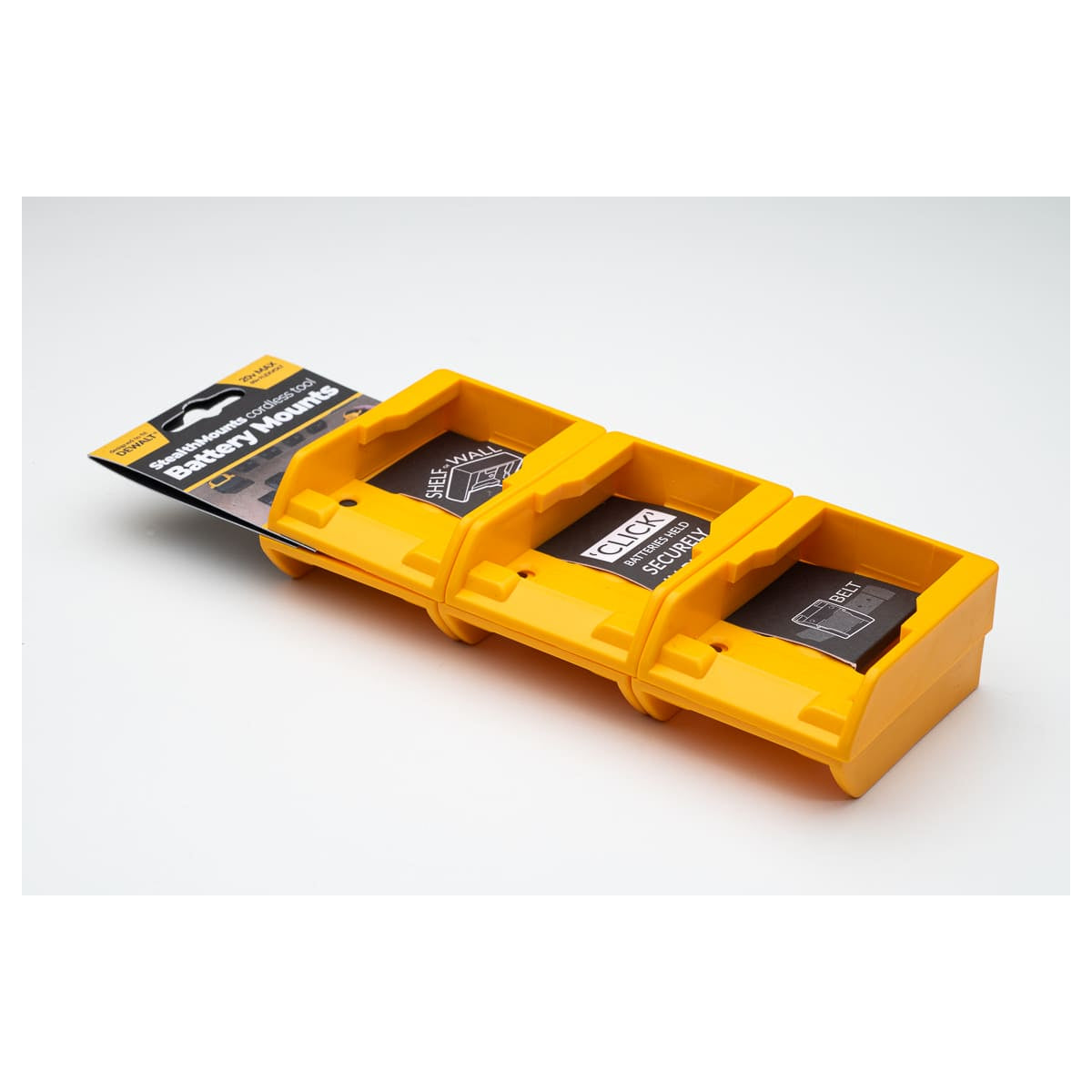  StealthMounts Supports De Batteries DeWalt 18V & 54V 6-pack JAUNE BM-DW20-YLW-6
