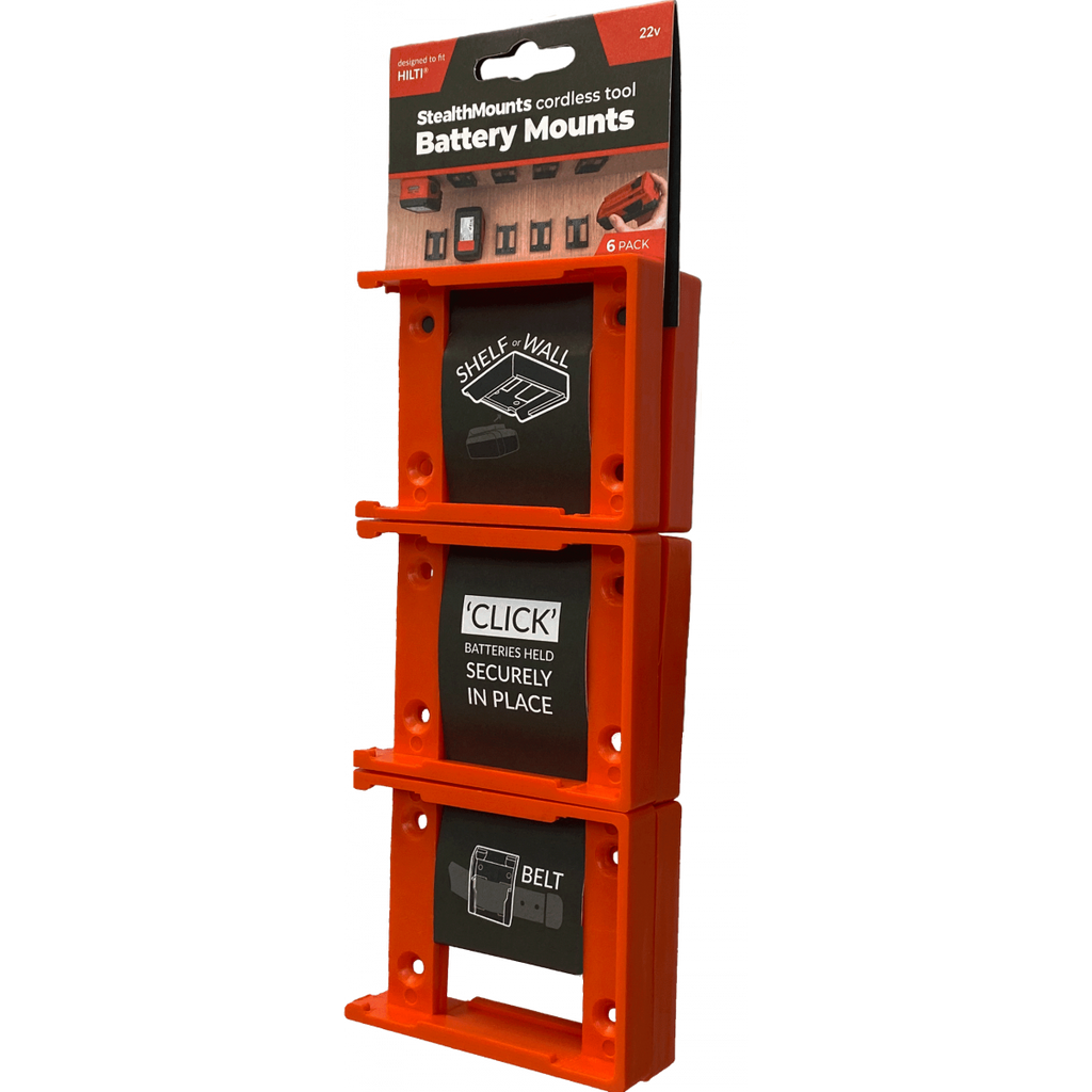  StealthMounts Supports De Batteries Hilti 22V 6-pack Orange BM-HT22-ORG-6