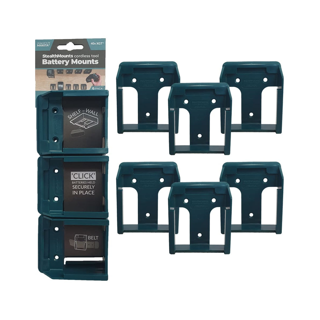  StealthMounts Supports De Batteries Makita 40V XGT 6-pack BLEU BM-MK40-BLU-6