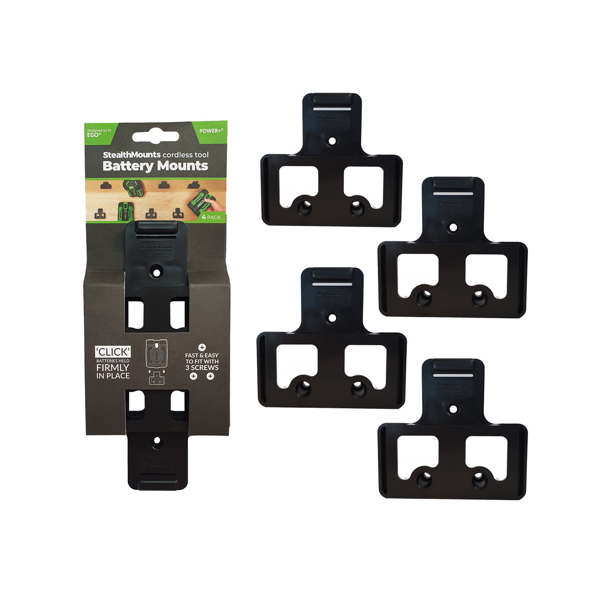  StealthMounts Supports De Machines EGO 56V 4-pack NOIR BM-EG56-BLK-4