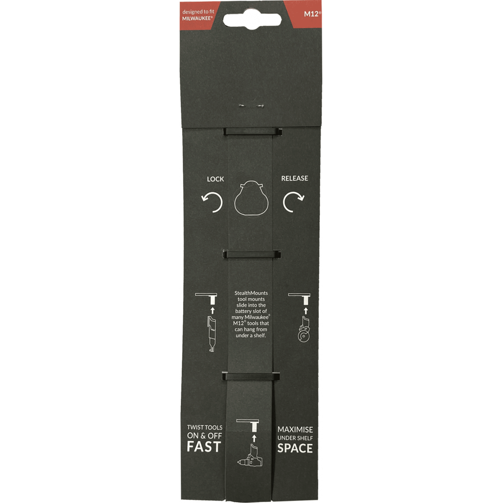  StealthMounts Supports De Machines Milwaukee 12v 3-pack NOIR TM-MW12-BLK-3