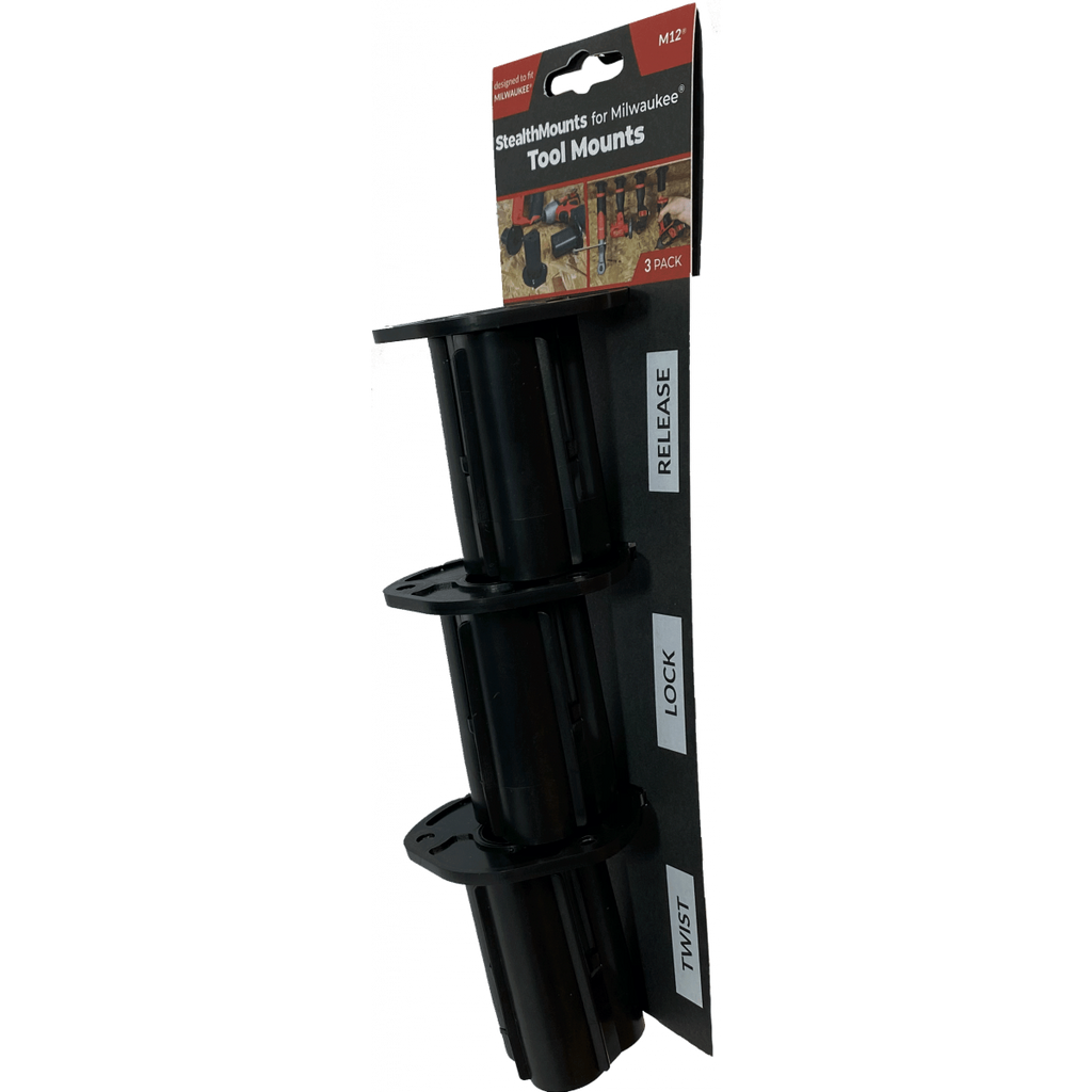  StealthMounts Supports De Machines Milwaukee 12v 3-pack NOIR TM-MW12-BLK-3