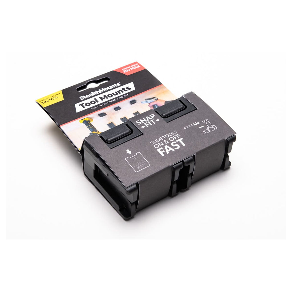  StealthMounts Supports De Machines Stanley FatMax 18V/20V & Porter Cable 20V 4-pack NOIR TM-STPC-BLK-4